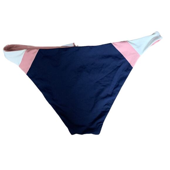 L*Space Pink Navy Blue Reversible Bikini Bottom LARGE Colorblock Cheeky $75 NEW - Picture 4 of 7